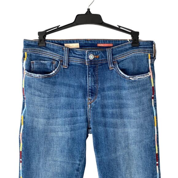 Pilcro Letterpress Anthropologie Embroidered Leg Jeans size 27 - Picture 3 of 8